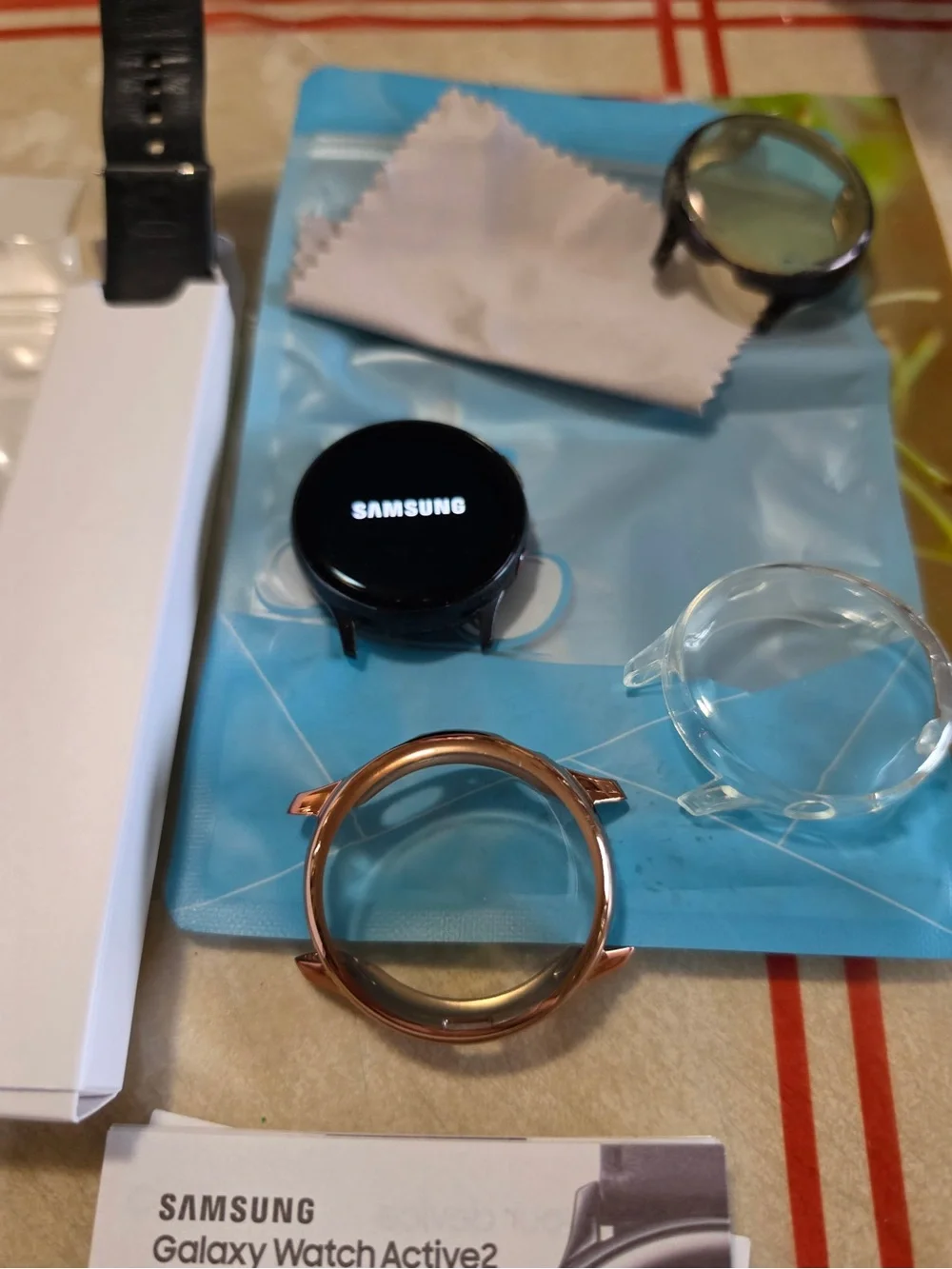 Samsung Galaxy Watch Active2 Rose Gold Case with Black Module and Clear Covers